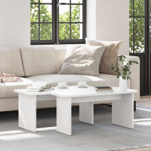 Berkfield Coffee Table 2 pcs White Solid pine wood