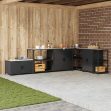 Berkfield Kitchen Storage with Shelf Black 90 x 50 x 92 cm Steel
