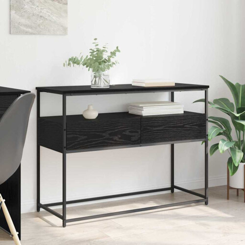 Berkfield Console Table Black Oak 100 x 40 x 75 cm Engineered Wood
