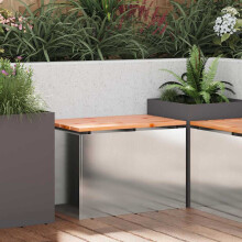 Berkfield Garden Bench Silver 60 x 40 x 43 cm Stainless steel