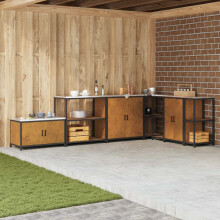 Berkfield Kitchen Storage with Shelf Rusty 90 x 50 x 92 cm Steel