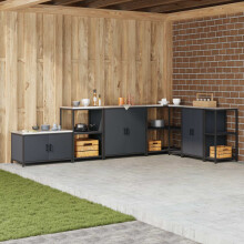 Berkfield Kitchen Storage with Shelf Anthracite 90 x 50 x 53 cm Steel