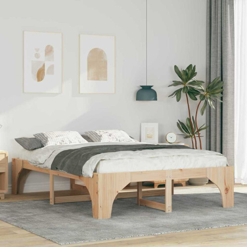 Berkfield Bed Frame Brown 160 x 200 cm Solid Pine Wood