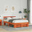 Berkfield Bed Frame with Headboard Wax Brown 135 x 190 cm Solid Pine Wood 1