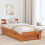 Berkfield Bed Frame with Headboard Wax Brown 100 x 200 cm Solid Pine Wood 1