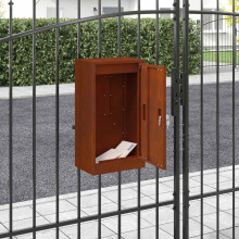 Berkfield Mailbox with Storage Rusty 30 x 20 x 55 cm Weathering Steel
