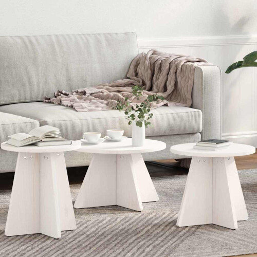Berkfield Coffee Table 3 pcs White