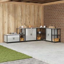 Berkfield Kitchen Storage with Shelf Silver 40 x 50 x 92 cm Steel