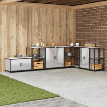 Berkfield Kitchen Storage with Shelf Silver 90 x 50 x 92 cm Steel