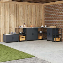 Berkfield Kitchen Storage with Shelf Anthracite 60 x 50 x 92 cm Steel