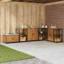 Berkfield Kitchen Storage with Shelf Rusty 90 x 50 x 53 cm Steel