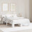 Berkfield Bed Frame with Headboard White 150 x 200 cm Solid Pine Wood 1