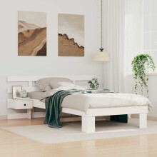 Berkfield Bed Frame with Headboard White 90 x 190 cm Solid Pine Wood