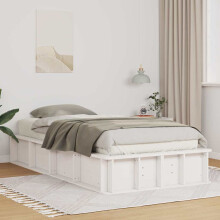 Berkfield Bed Frame White 75 x 190 cm Solid Pine Wood