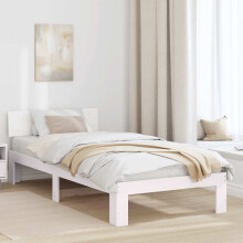 Berkfield Bed Frame with Headboard White 90 x 190 cm Solid Pine Wood