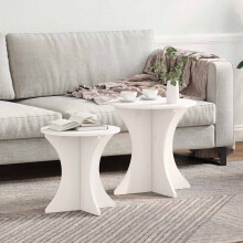 Berkfield Coffee Table 2 pcs White Solid pine wood