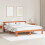 Berkfield Bed Frame with Headboard Wax Brown 200 x 200 cm Solid Pine Wood 1