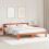 Berkfield Bed Frame with Headboard Wax Brown 200 x 200 cm Solid Pine Wood 1