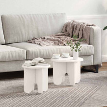 Berkfield Coffee Table 2 pcs White Solid Pine wood