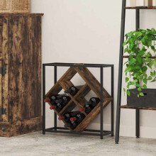 Berkfield Wine Rack Smoked Oak 51 x 18 x 52.5 cm Engineered Wood