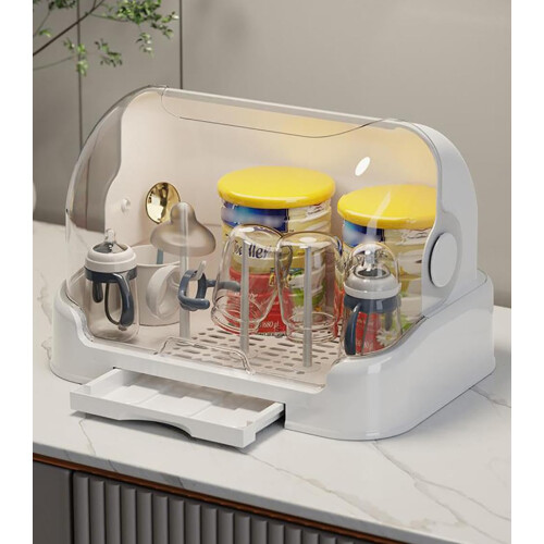 Baby Bottle Drying Rack Organizer with 110 Flip‑Open Design, Compact Travel Friendly Multi‑Compartment 1