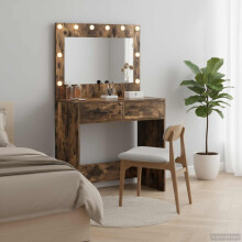 Berkfield Dressing Table Smoked Oak 78.5 x 41 x 135 cm Engineered Wood