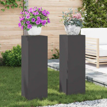 Berkfield Plant Stand 2 pcs Black 24 x 24 x 75 cm Steel