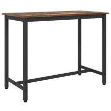 Berkfield Table Smoked Oak 100 x 50 x 76.5 cm Engineered Wood and Steel