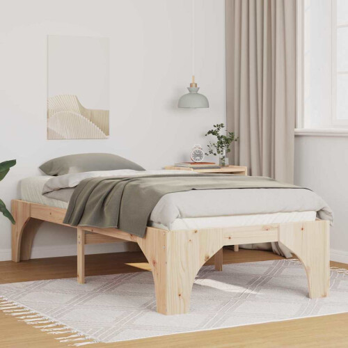 Berkfield Bed Frame Brown 90 x 200 cm Solid Pine Wood