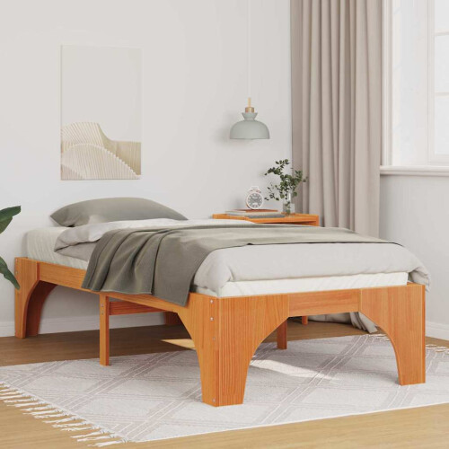 Berkfield Bed Frame Brown 100 x 200 cm Solid Pine Wood