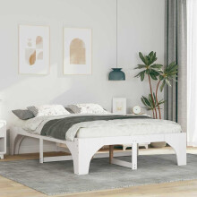 Berkfield Bed Frame White 150 x 200 cm Solid Pine Wood