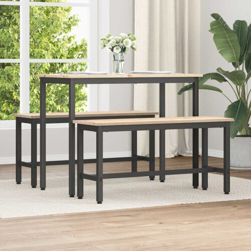 Berkfield Dining Bench Natural 100 x 32.5 x 49 cm Solid pine wood