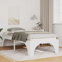 Berkfield Bed Frame White 90 x 200 cm Solid Pine Wood