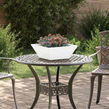 Berkfield Garden Planter 5 pcs White 40 x 40 x 15 cm Cold-rolled Steel