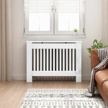 Berkfield Radiator Cover High Gloss White 112 x 19 x 81.5 cm