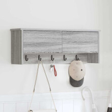 Berkfield Wall-Mounted Coat Rack with Shelf Grey Sonoma 80 x 20 x 30 cm