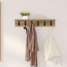 Berkfield Wall-Mounted Coat Rack Artisan Oak 60 x 10.5 x 10.5 cm
