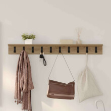 Berkfield Wall-Mounted Coat Rack Artisan Oak 100 x 10.5 x 10.5 cm