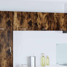 Berkfield Hanging Cabinet 2 pcs Smoked Oak and White 50 x 31 x 40 cm