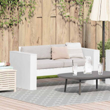 Berkfield Garden Sofa White 134 x 60 x 62 cm Solid Pine Wood