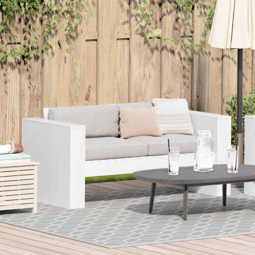 Berkfield Garden Sofa White 134 x 60 x 62 cm Solid Pine Wood