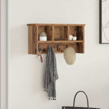Berkfield Wall-Mounted Coat Rack Old Wood 50 x 16 x 26 cm Engineered wood