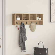 Berkfield Wall-Mounted Coat Rack with Shelf Artisan Oak 75 x 16 x 26 cm