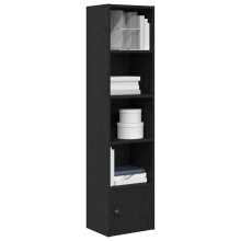 Berkfield Bookcase Black Oak 31x24x127 cm Engineered Wood