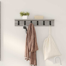 Berkfield Wall-Mounted Coat Rack Grey Sonoma 60 x 10.5 x 10.5 cm