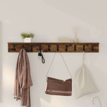 Berkfield Wall-Mounted Coat Rack Smoked Oak 100 x 10.5 x 10.5 cm