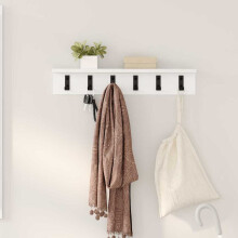 Berkfield Wall-Mounted Coat Rack Wall-mounted White 60 x 10.5 x 10.5 cm