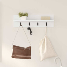 Berkfield Wall-Mounted Coat Rack White 60 x 10.5 x 18 cm Engineered wood