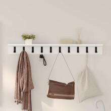 Berkfield Wall-Mounted Coat Rack Wall-mounted White 100 x 10.5 x 10.5 cm