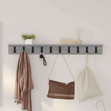 Berkfield Wall-Mounted Coat Rack Grey Sonoma 100 x 10.5 x 10.5 cm